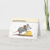 Kute muis met kaas op persoonlijke titel kaart (Voorkant)
