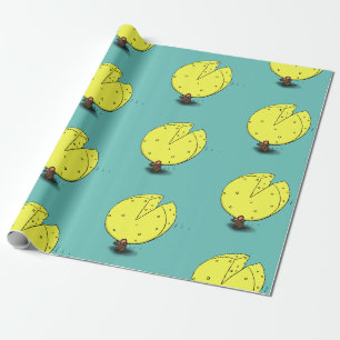 Kute muis met kaasillustratie cartoon cadeaupapier