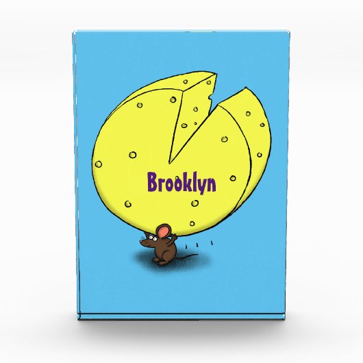 Kute muis met kaasillustratie cartoon fotoblokken (Voorkant)