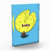 Kute muis met kaasillustratie cartoon fotoblokken (Links)