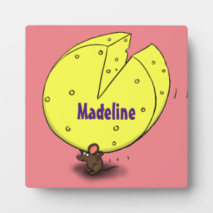 Kute muis met kaasillustratie cartoon fotoplaat