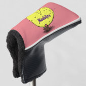 Kute muis met kaasillustratie cartoon golfheadcover (3/4 voorkant)