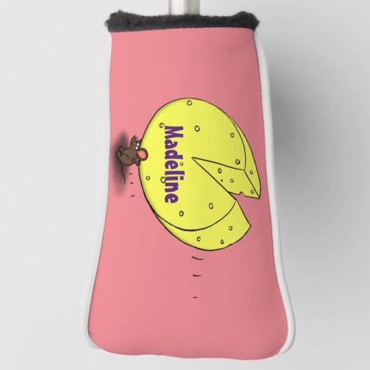 Kute muis met kaasillustratie cartoon golfheadcover (Draai 90)
