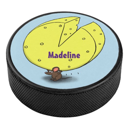 Kute muis met kaasillustratie cartoon hockey puck (3/4)