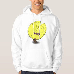 Kute muis met kaasillustratie cartoon hoodie