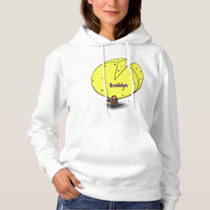 Kute muis met kaasillustratie cartoon hoodie