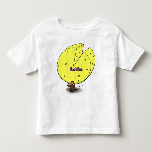 Kute muis met kaasillustratie cartoon kinder shirts (Voorkant)