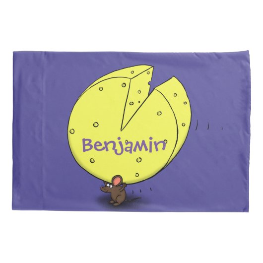 Kute muis met kaasillustratie cartoon kussensloop (Achterkant)