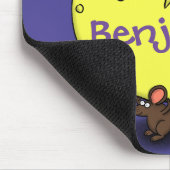 Kute muis met kaasillustratie cartoon muismat (Hoek)