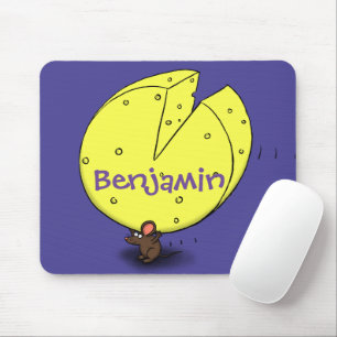 Kute muis met kaasillustratie cartoon muismat