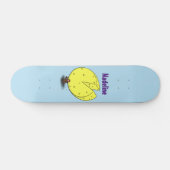 Kute muis met kaasillustratie cartoon persoonlijk skateboard (Horizontaal)