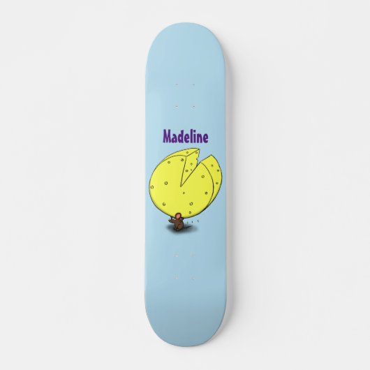 Kute muis met kaasillustratie cartoon persoonlijk skateboard (Voorkant)