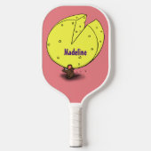 Kute muis met kaasillustratie cartoon pickleball paddle (Voorkant)