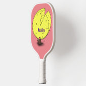 Kute muis met kaasillustratie cartoon pickleball paddle (Links)