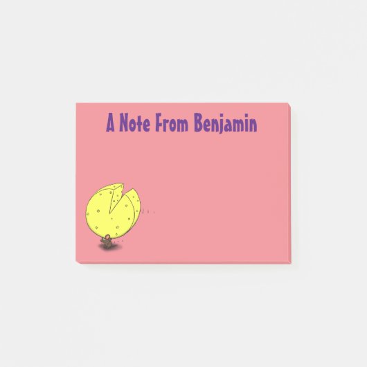 Kute muis met kaasillustratie cartoon post-it® notes (Voorkant)