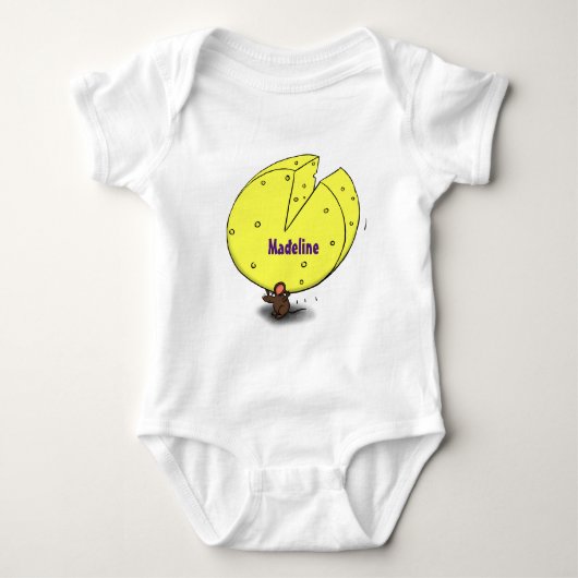 Kute muis met kaasillustratie cartoon romper (Voorkant)