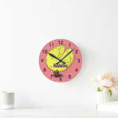 Kute muis met kaasillustratie cartoon ronde klok (Huis)