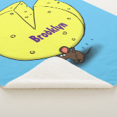 Kute muis met kaasillustratie cartoon sherpa deken (3/4)