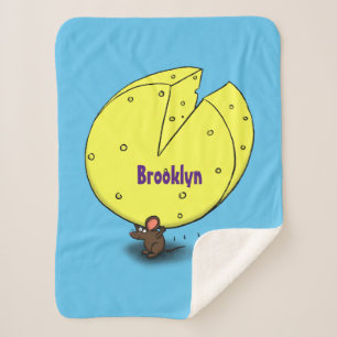 Kute muis met kaasillustratie cartoon sherpa deken