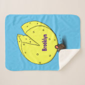 Kute muis met kaasillustratie cartoon sherpa deken (Voorkant (horizontaal))