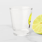 Kute muis met kaasillustratie cartoon shot glas (Links)