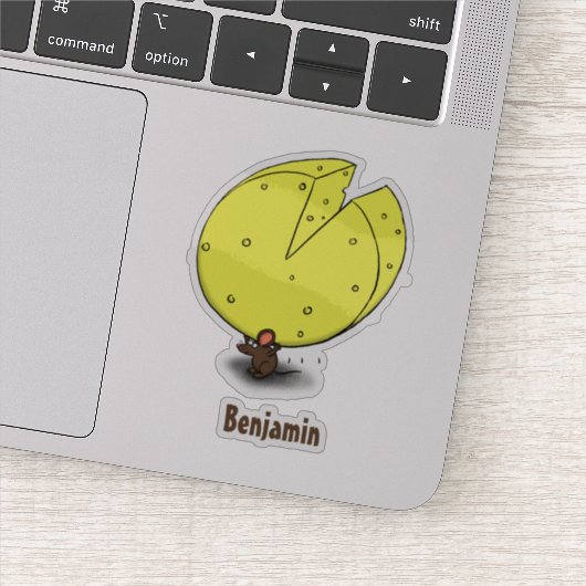 Kute muis met kaasillustratie cartoon sticker (Detail)