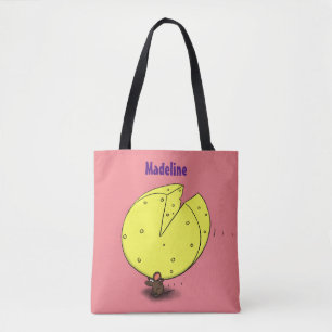 Kute muis met kaasillustratie cartoon tote bag