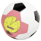 Kute muis met kaasillustratie cartoon voetbal (Drie kwart)