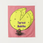 Kute muis met kaasillustratie cartoon wandkleed (Voorkant)
