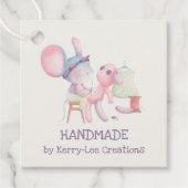 Kute muis naaigarft handgemaakt bedankjes labels (Voorkant)