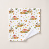 Kute muis, pompoenen en kleurrijke herfsten bad handdoek (Wasdoekje)