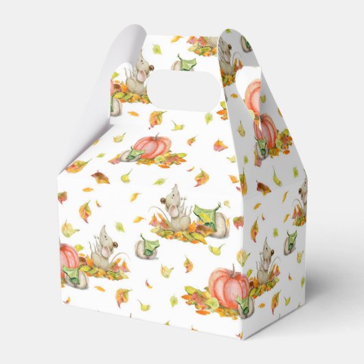 Kute muis, pompoenen en kleurrijke herfsten bedankdoosjes (Achterkant)