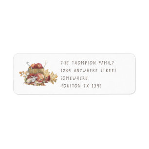 Kute muis Thanksgiving Return Name Address Etiket