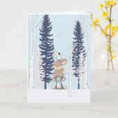 Kute-muizen in de sneeuwkerst kaart (Gele Bloem)