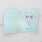 Kute muizen Schatting Blauwe Moderne Waterverf Sch Feestdagen Kaart (Binnen)