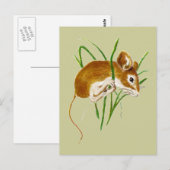 Kute muizen, Waterverf van muizen Dierlijke Natuur Briefkaart (Voorkant / Achterkant)