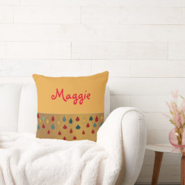 Kute Multicolored Hearts met de naam der huisdiere Kussen