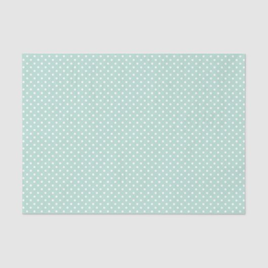 Kute Munt Green & White Polkadots Tissue Paper Tissuepapier (Voorkant)