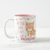 Kute My Dog is My Valentijn Personalize Two-Tone Tweekleurige Koffiemok (Links)