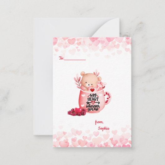 Kute My Heart is waar je Beer bent in een Mok Notitiekaartje (Voorkant)