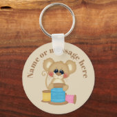 Kute naaimuis voegt naam of bericht sleutelhanger  (Voorkant)