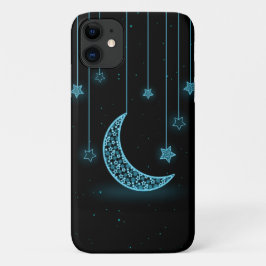 Kute nachtgloeiende maan en sterren Case-Mate iPhone case
