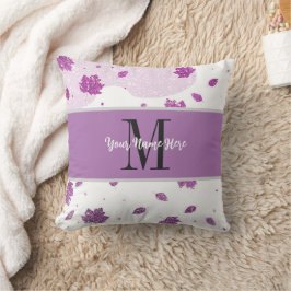Kute najaarse val laat roze Jouw naam toevoegen Kussen