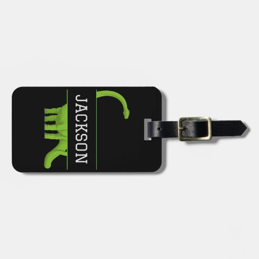 Kute Name Personalized Dinosaur Bagagelabel (Voorkant horizontaal)