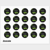 Kute name Persoonlijke dinosaurus Black Birthday Ronde Sticker (Vel)
