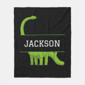 Kute name Persoonlijke dinosaurus Black Fleece Deken (Voorkant)