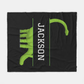 Kute name Persoonlijke dinosaurus Black Fleece Deken (Voorkant (Horizontaal))