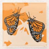 Kute Named Oranje Monarch Butterflies Glazen Onderzetter (Voorkant)