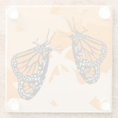 Kute Named Oranje Monarch Butterflies Glazen Onderzetter (Achterkant)