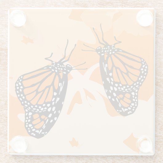 Kute Named Oranje Monarch Butterflies Glazen Onderzetter (Achterkant)